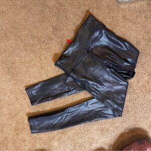 Spanx Black Snake Faux Leather Leggings